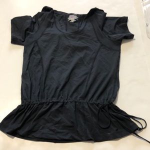 Champion Athletic T-shirt with Mesh Detailing and Tie Waist and Hood